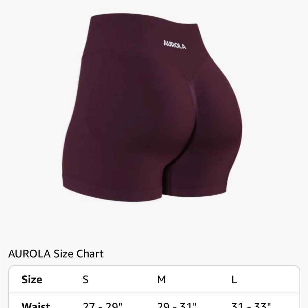 AUROLA Women's High-Rise Burgundy Athletic Bike Shorts
